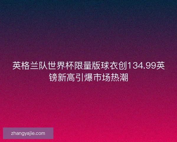 英格兰队世界杯限量版球衣创134.99英镑新高引爆市场热潮