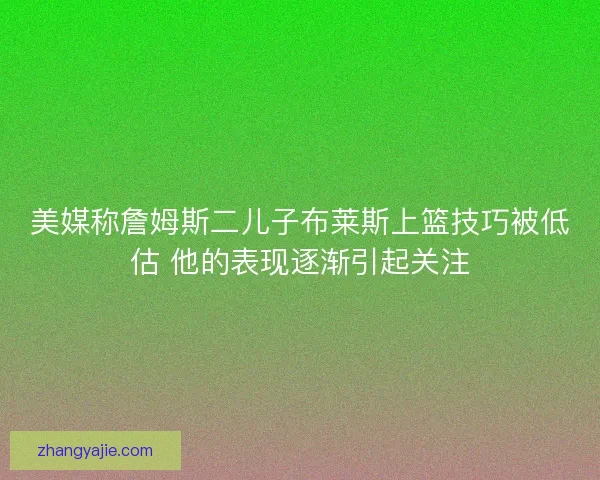 美媒称詹姆斯二儿子布莱斯上篮技巧被低估 他的表现逐渐引起关注