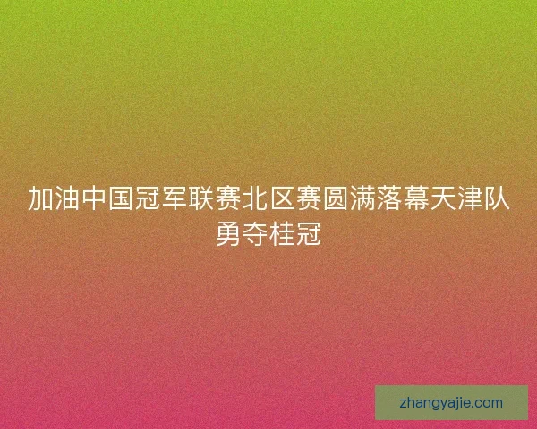 加油中国冠军联赛北区赛圆满落幕天津队勇夺桂冠 加油中国冠军联赛北区赛圆满落幕天津队勇夺桂冠
