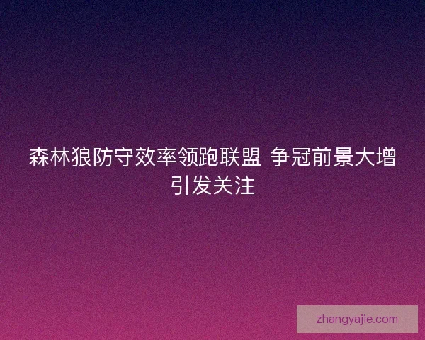 森林狼防守效率领跑联盟 争冠前景大增引发关注 森林狼防守效率领跑联盟 争冠前景大增引发关注